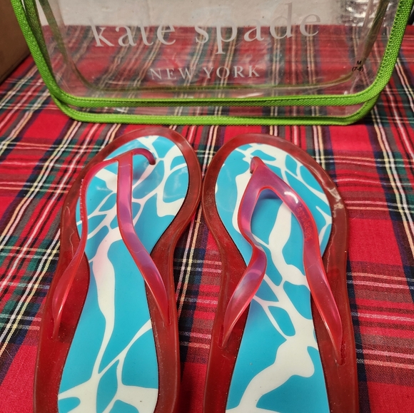 kate spade flip-flops with clear bag - Picture 3 of 5
